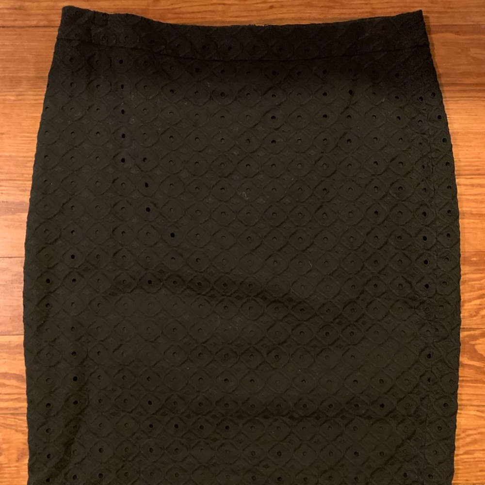 Eyelet Pencil Skirt